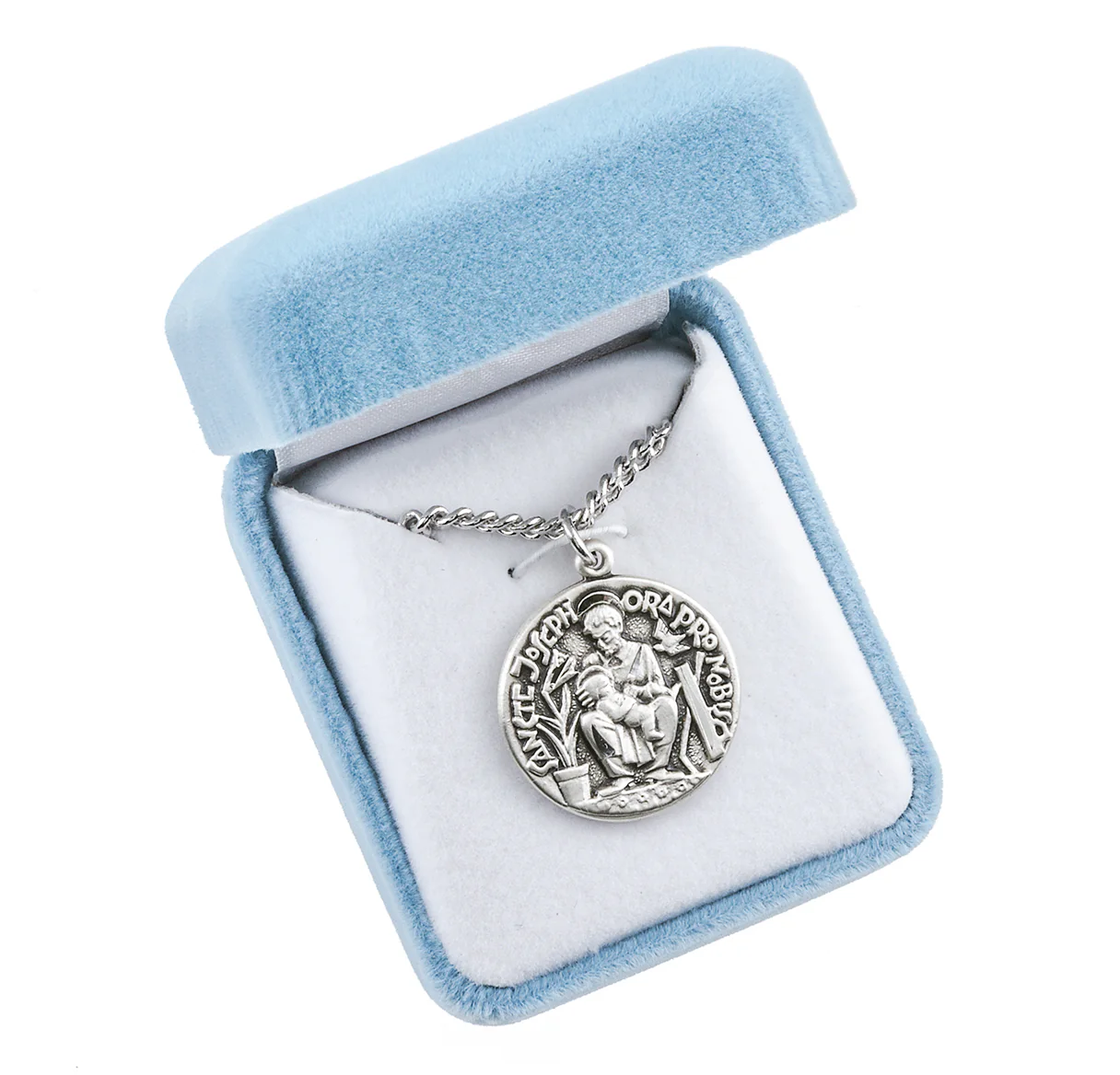 Sterling Silver St. Joseph Medal Necklace - Image 4