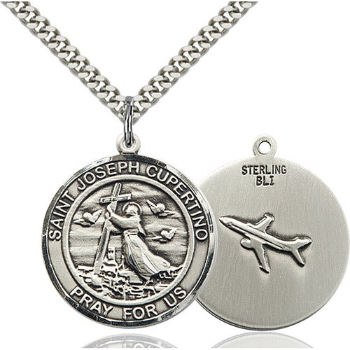 Sterling Silver St. Joseph of Cupertino Pendant - Medium or Large