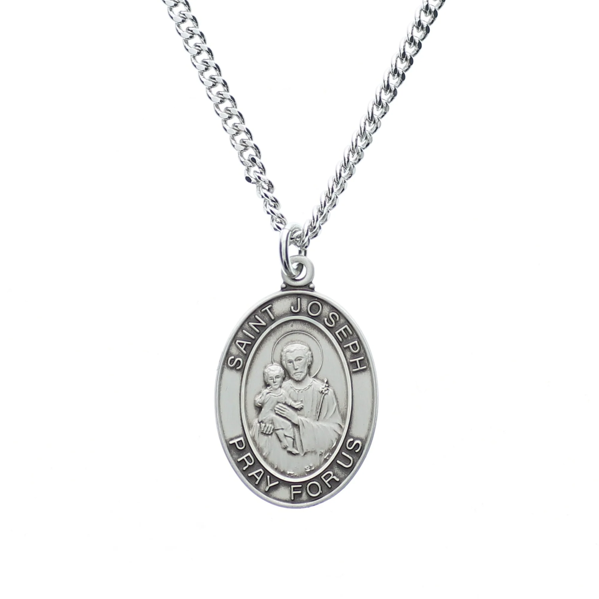 Sterling Silver St. Joseph Oval Medal