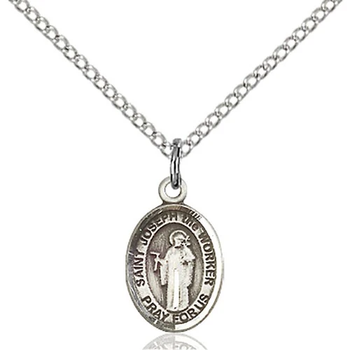 Sterling Silver St. Joseph The Worker Petite Pendant
