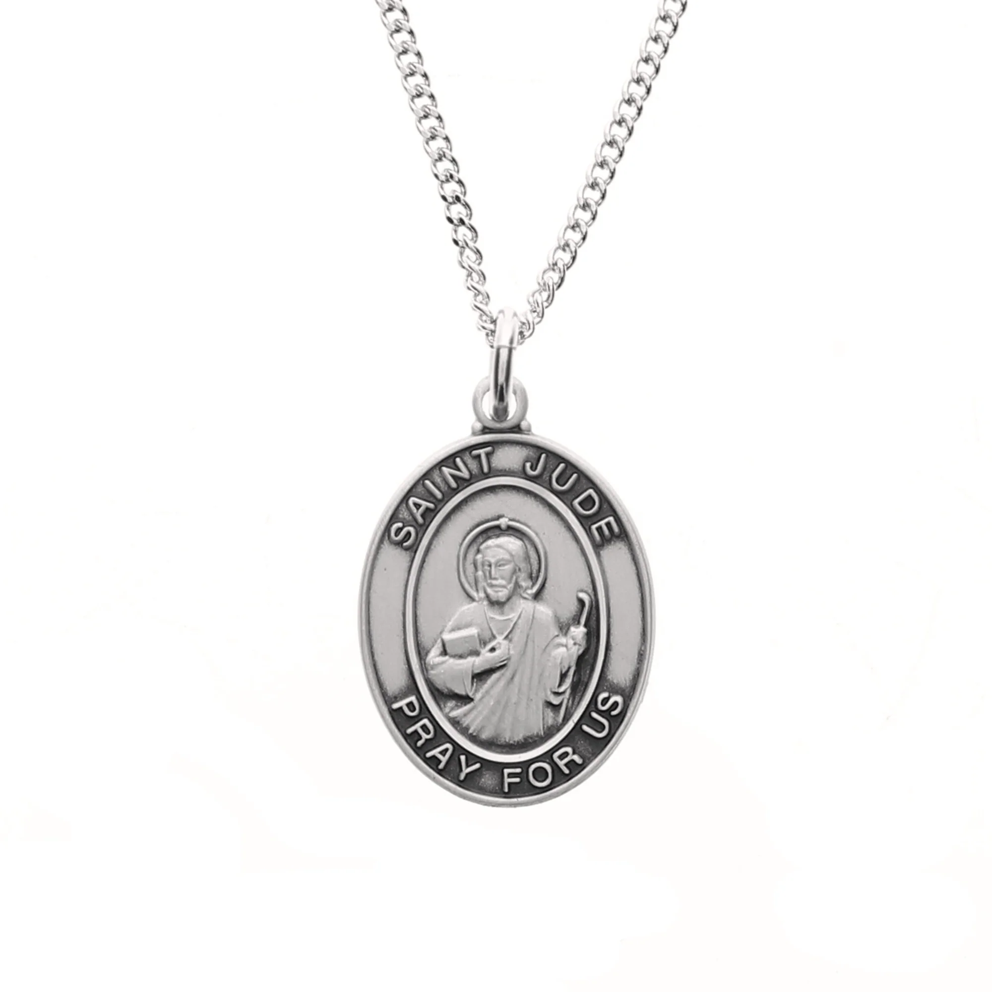Sterling Silver St. Jude Oval Medal