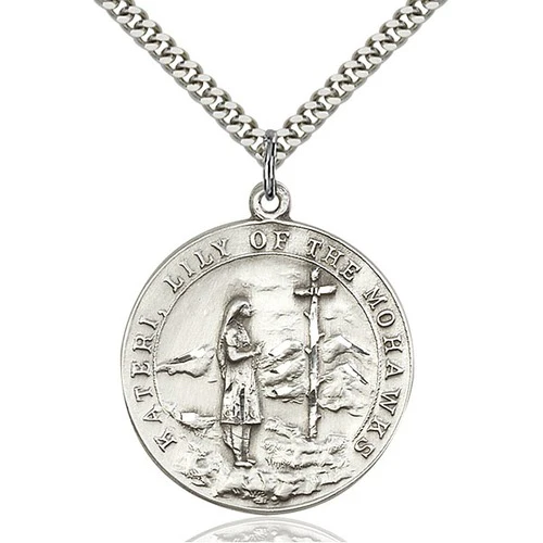 Sterling Silver St. Kateri Pendant