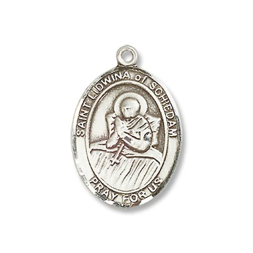 Sterling Silver St. Lidwina of Schiedam Pendant w/ Chain