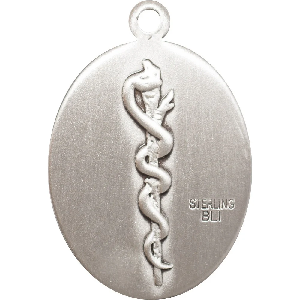 Sterling Silver St. Luke the Apostle / Doctor Pendant w/ Chain - Image 2