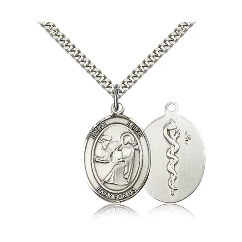 Sterling Silver St. Luke the Apostle Pendant w/ chain - 2013785