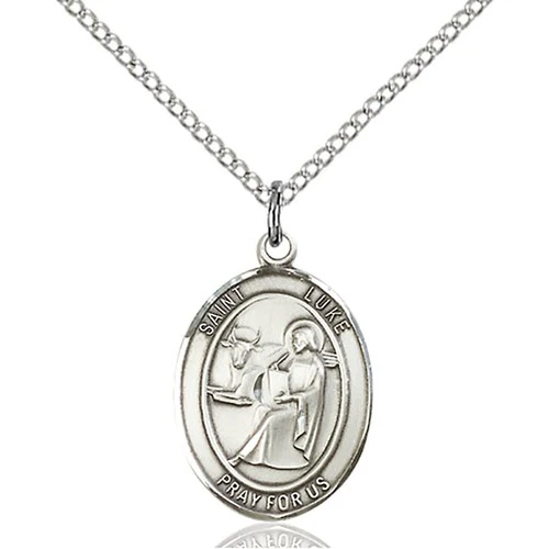 Sterling Silver St. Luke the Apostle Pendant w/ chain - 2043260