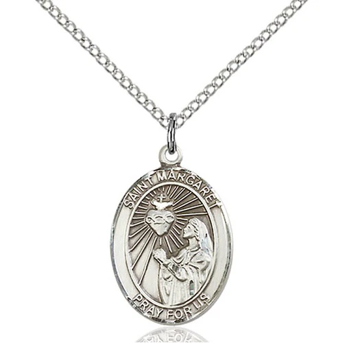 Sterling Silver St. Margaret Mary Alacoque Pendant w/ Chain