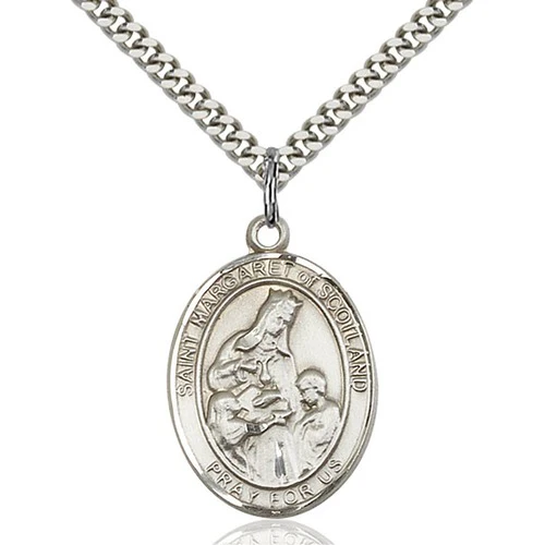 Sterling Silver St. Margaret of Scotland Pendant