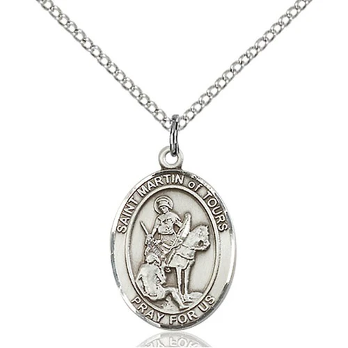 Sterling Silver St. Martin of Tours Pendant w/ Chain