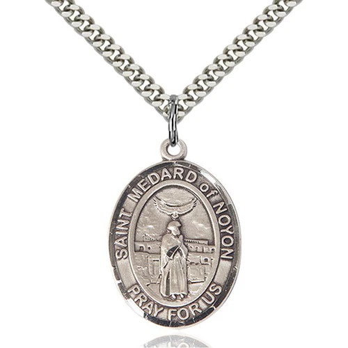 Sterling Silver St. Medard of Noyon Pendant