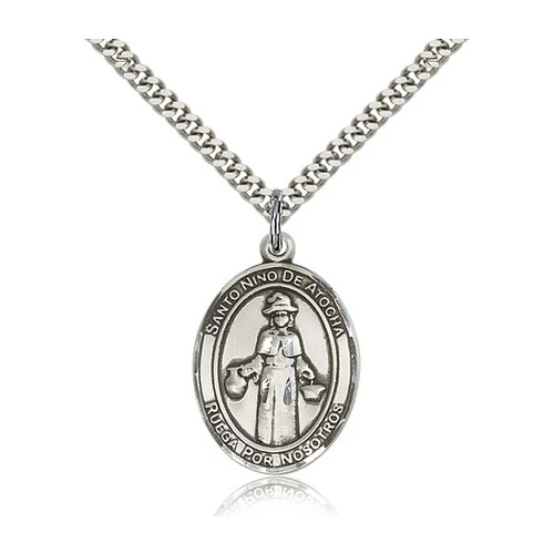 Sterling Silver St. Nino de Atocha Pendant w/ chain