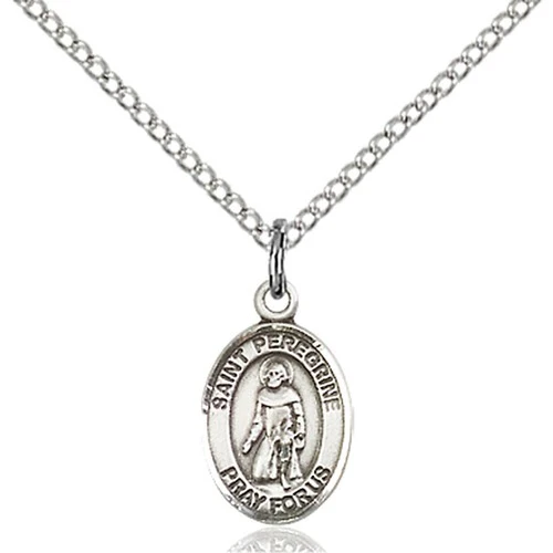 Sterling Silver St. Peregrine Laziosi Petite Pendant