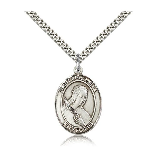 Sterling Silver St. Philomena Pendant w/ chain