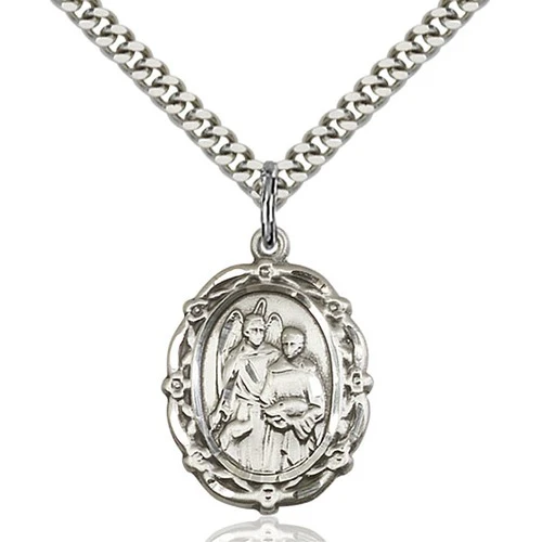 Sterling Silver St Raphael the Archangel Pendant