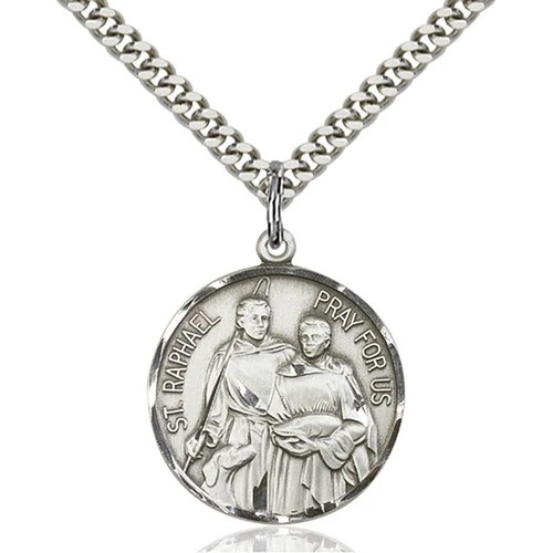 Sterling Silver St. Raphael the Archangel Pendant - 2507952