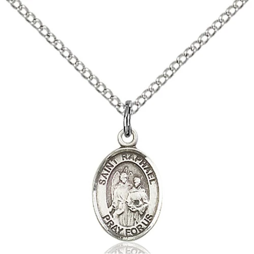 Sterling Silver St. Raphael the Archangel Petite Pendant