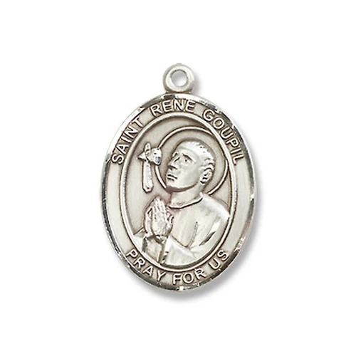 Sterling Silver St. Rene Goupil Pendant w/ Chain
