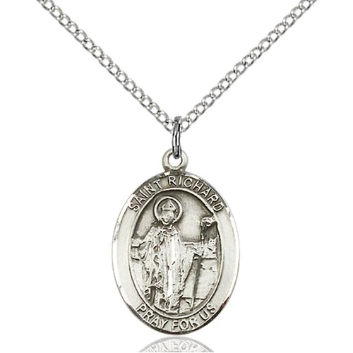 Sterling Silver St. Richard Pendant w/ Chain