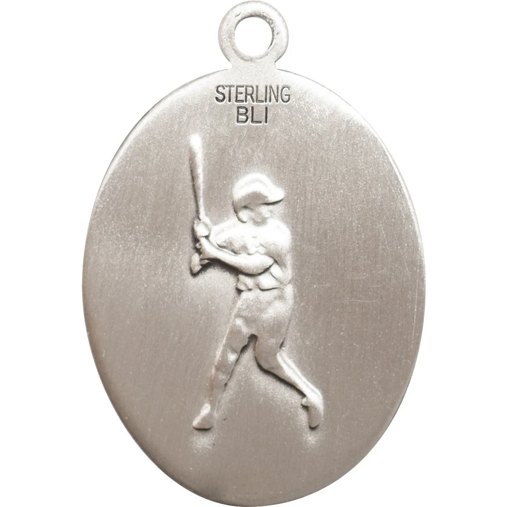 Sterling Silver St. Rita of Cascia / Baseball Pendant - Image 2