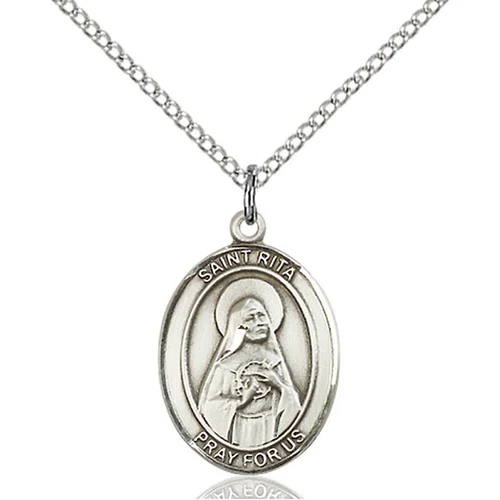 Sterling Silver St. Rita of Cascia Pendant - 2043018
