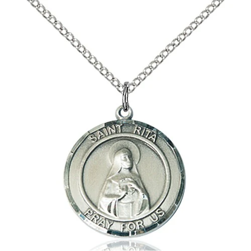 Sterling Silver St. Rita of Cascia Pendant - 2508684