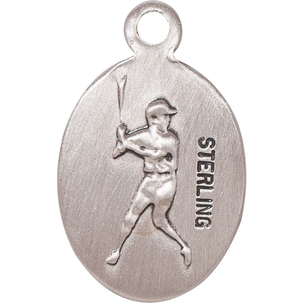 Sterling Silver St. Rita of Cascia Petite Pendant /Baseball - Image 2
