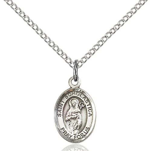 Sterling Silver St. Scholastica Petite Pendant