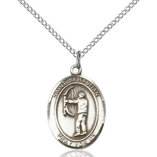 Sterling Silver St. Sebastian / Archery Pendant