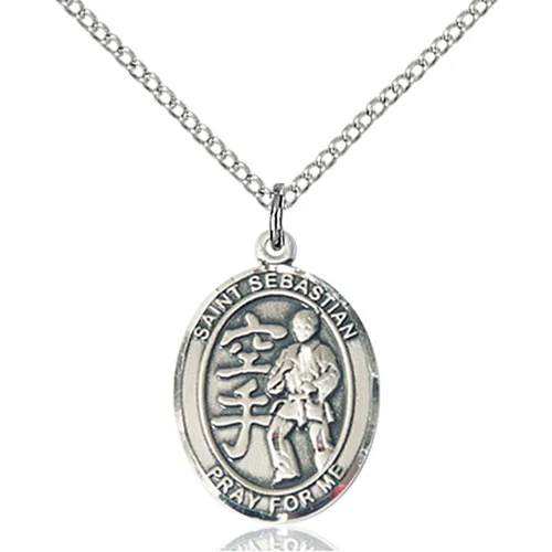 Sterling Silver St Sebastian / Karate Pendant