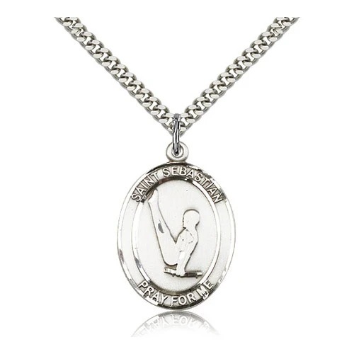 Sterling Silver St. Sebastian Pendant w/ chain-Gymnastics