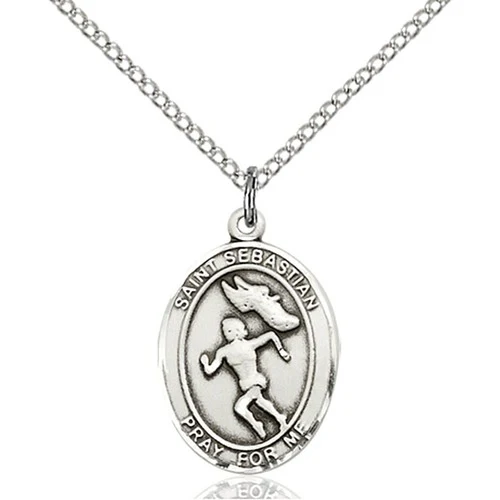 Sterling Silver St. Sebastian / Track & Field Pendant