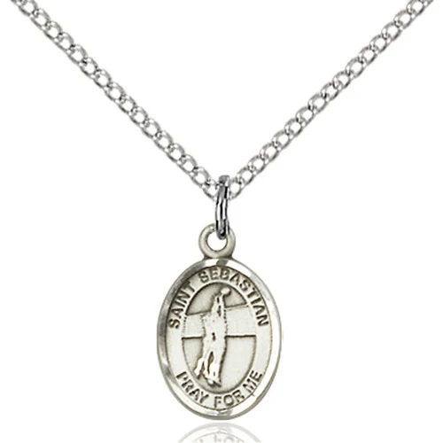 Sterling Silver St. Sebastian / Volleyball Petite Pendant