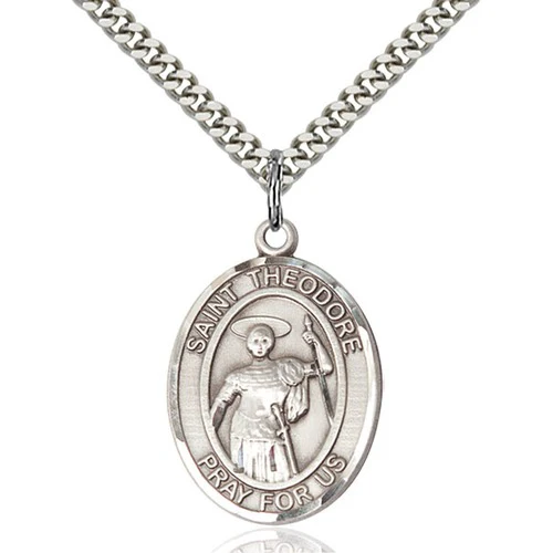 Sterling Silver St. Theodore Stratelates Pendant