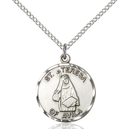 Sterling Silver St. Theresa of Avila Pendant w/ Chain