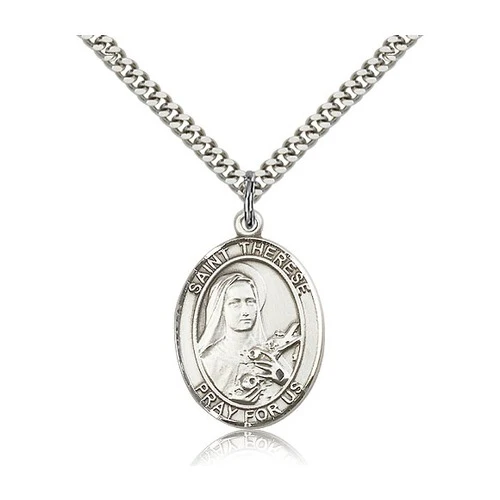 Sterling Silver St. Therese of Lisieux Pendant w/ chain