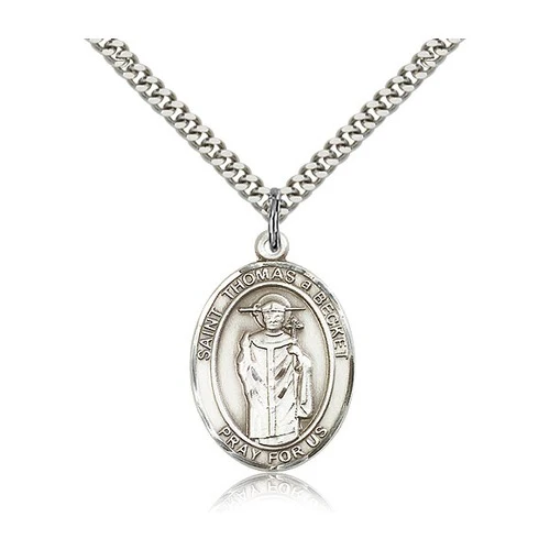 Sterling Silver St. Thomas A Becket Pendant w/ chain