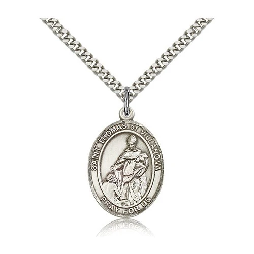 Sterling Silver St. Thomas of Villanova Pendant w/ chain