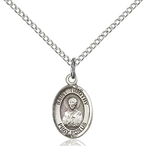 Sterling Silver St. Timothy Petite Pendant
