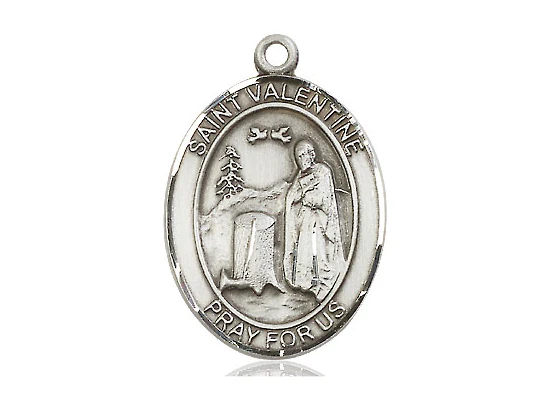 Sterling Silver St. Valentine of Rome Pendant w/ 24 inch chain