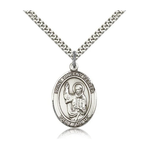 Sterling Silver St. Vincent Ferrer Pendant w/ chain
