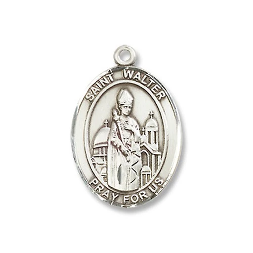 Sterling Silver St. Walter of Pontnoise Pendant w/ Chain