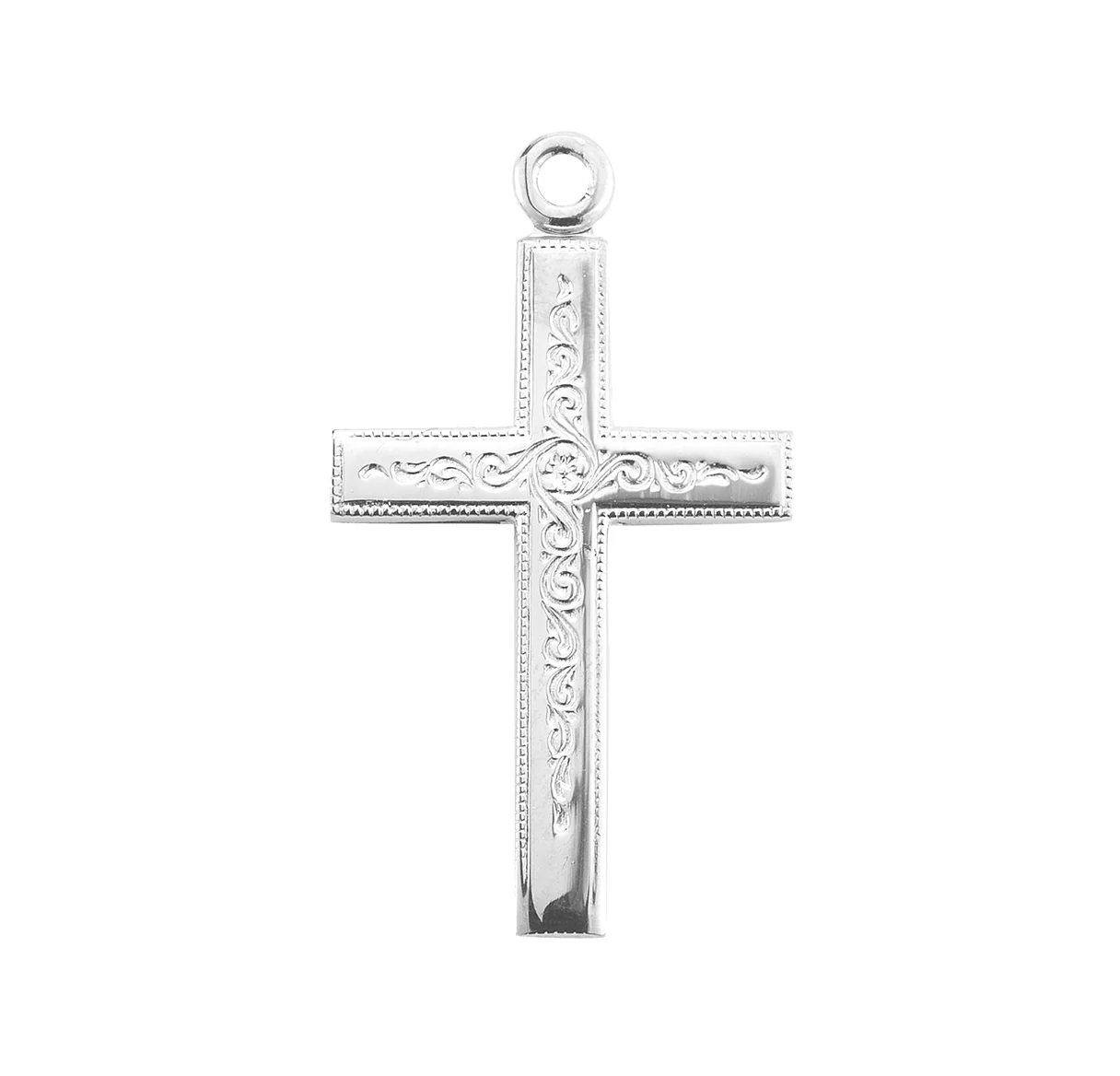 Sterling Silver Vine Cross Necklace - Image 2