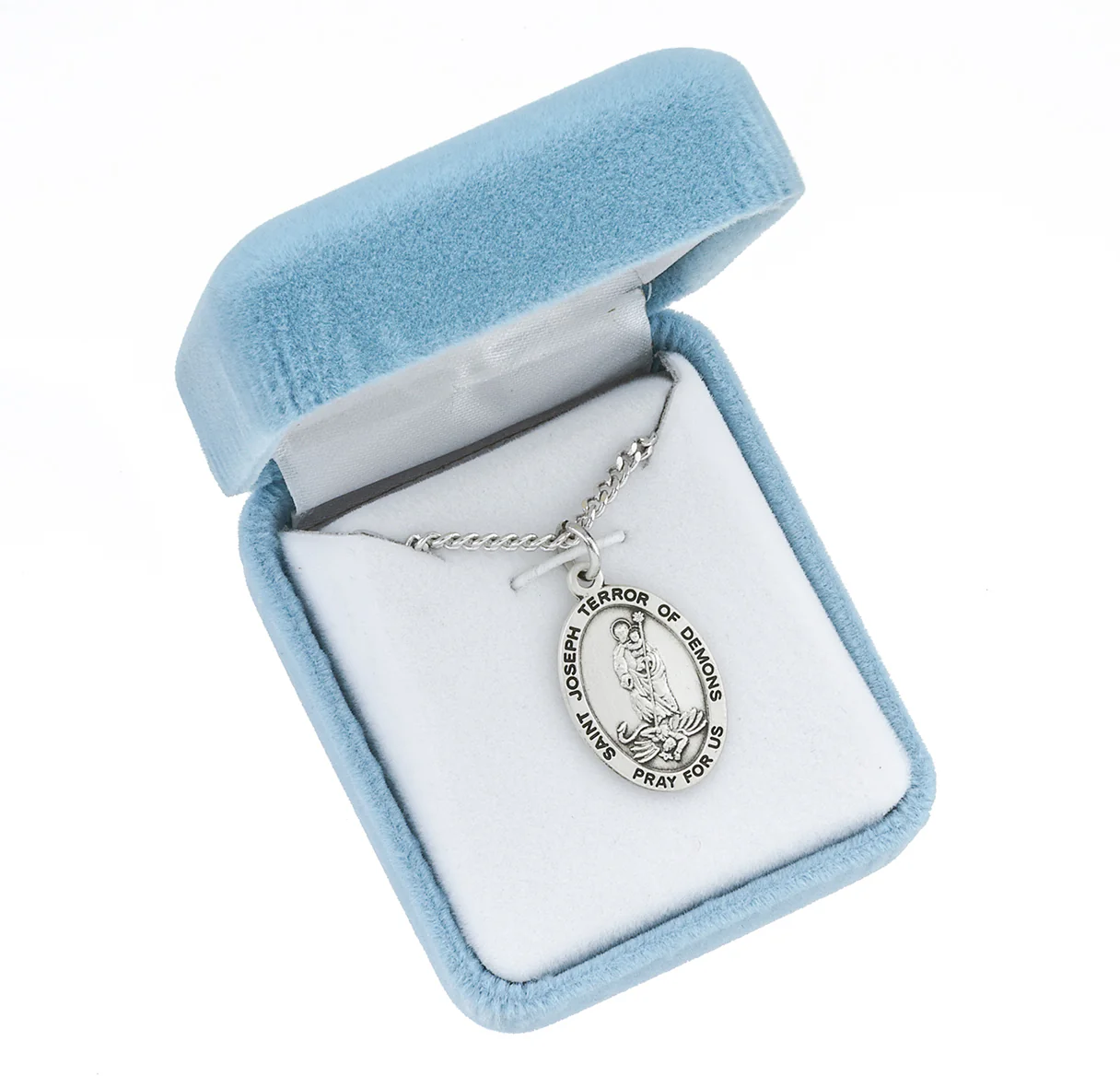 Sterling St. Joseph Terror of Demons Medal Necklace - 18" - Image 4