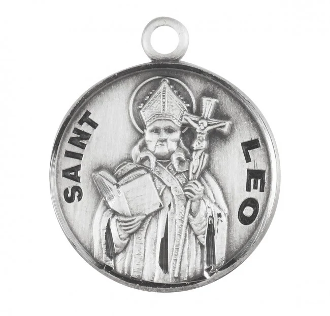 Sterling St. Leo the Great Medal Necklace - 20" Chain - Image 2