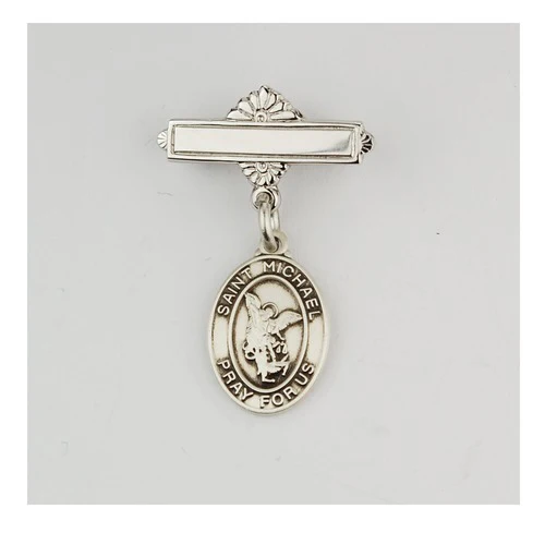 Sterling St. Michael Baby Pin