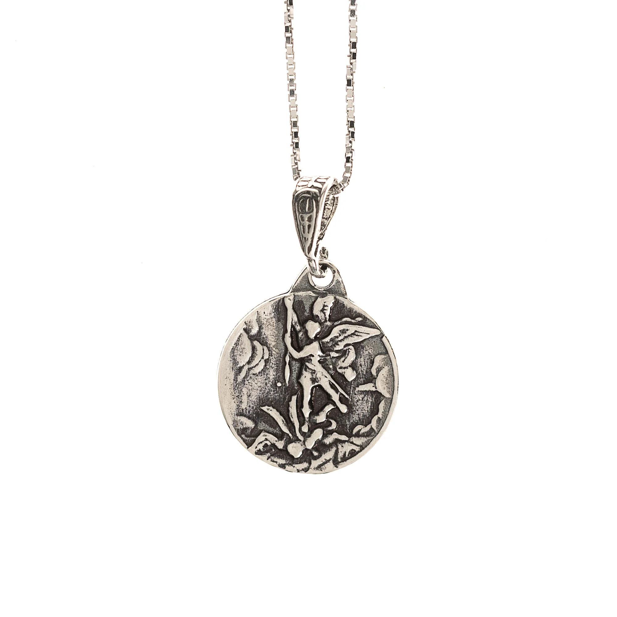 Sterling St. Michael Vintage Medal Necklace - Image 4