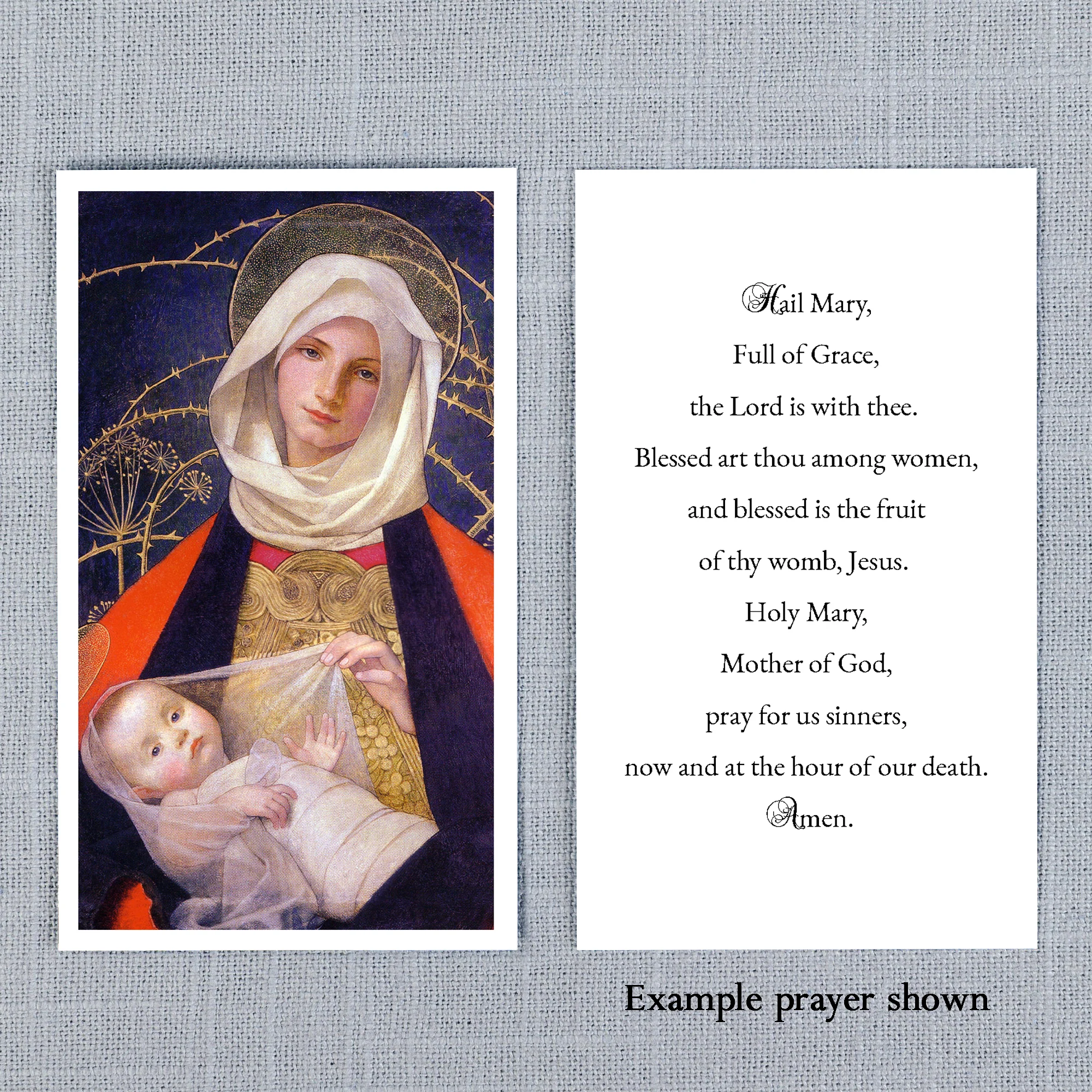 Laminated Stokes Madonna Personalized Prayer Card