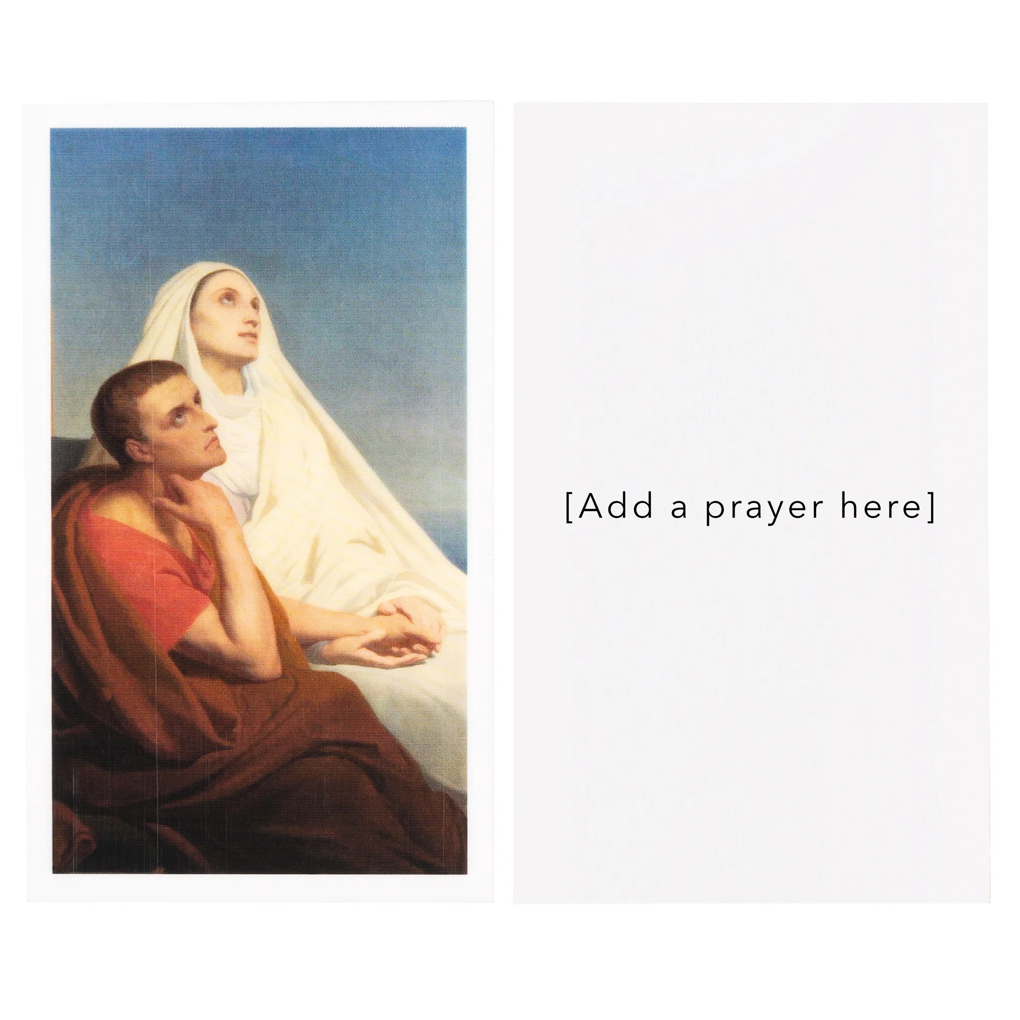 Laminated Sts. Monica & Augustine Personalized Prayer Card - Image 3