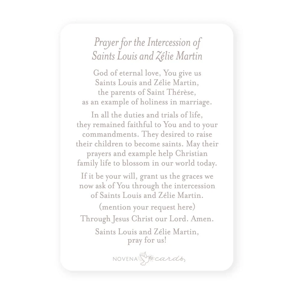 Sts. Zelie & Louis Martin Prayer Card - Image 2