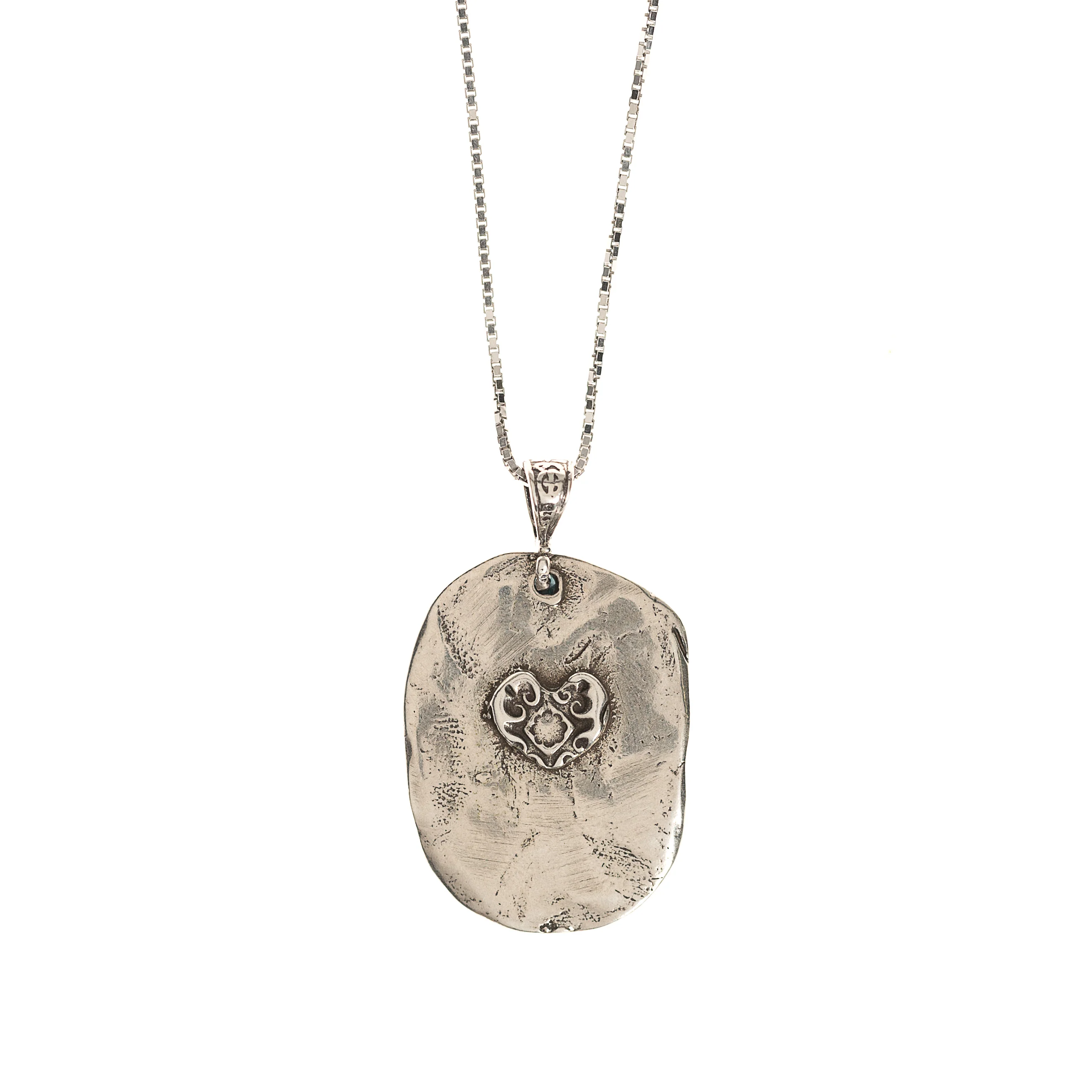 Stylized Sterling Silver Marian Pendant Necklace - Image 4